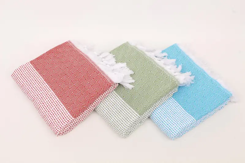 Wedding Favors Organic Cotton Beach Towel, Raw Red Diamond, 70x40 Inches