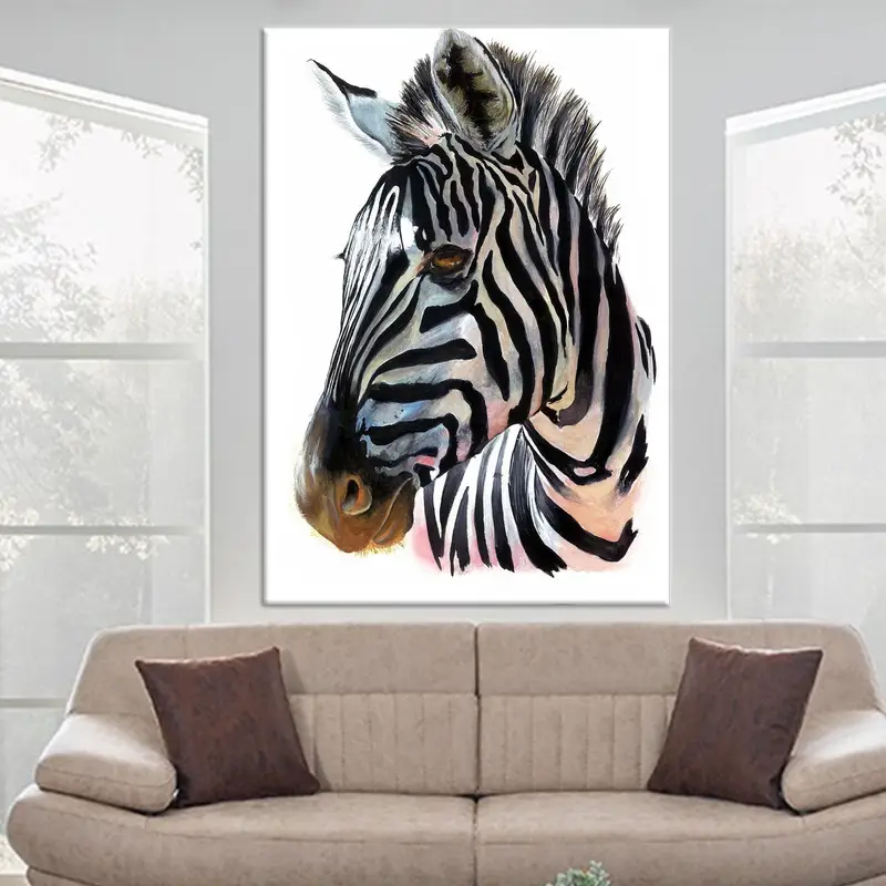 Moderne abstrakte Zebra-Leinwand: Eleganter Zebra-Liebhaber-Kunstdruck