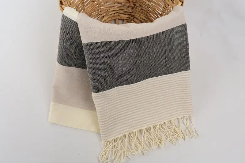 Quick-dry peshtemal, Bridal Shower Favors, Grandma Gift, Extra large Turkish bath towel, Pool Towels, Hammam towel, 68x40 Cotton Striped Towel - 4