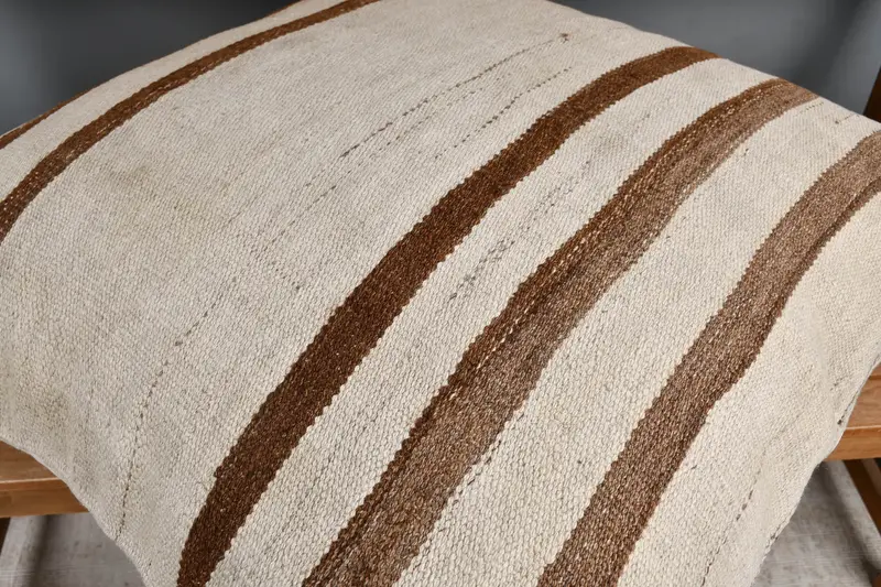 Handmade Rug Seat Pillow Case, Pillow for Sofa, Interior Designer Pillow, 32x32 White Pillow Case, Cushion Case, Home Decor Pillow, Toss Pillow Sham - 4