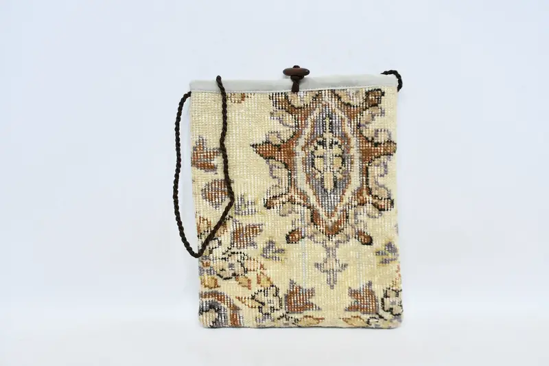 Bolso Kilim Art Déco con motivo vintage, bolso bandolera de lana