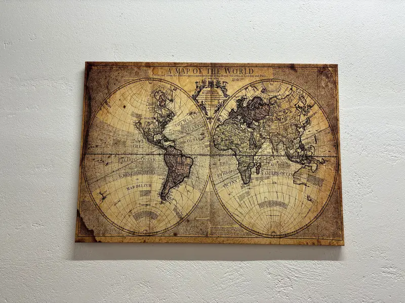Vintage World Map Canvas Print - Elegant Old Map Artwork