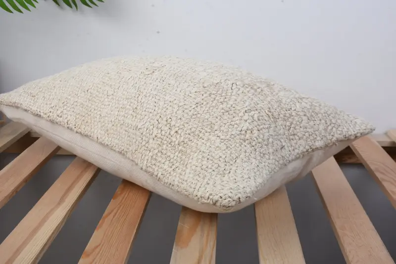 Pastel Cushion, Kilim Pillow Cover, Kilim Cushion Sham, 12x20 Beige Pillow Cover, Ottoman Cushion Case, Pillow Sham, Boho Pillow Sham Cover - 6