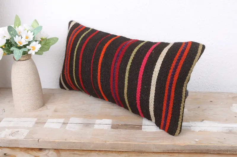 8x16 Brown Pillow Case, Throw Kilim Pillow, Vintage Kilim Pillow, Oriental Cushion Cover, Ethnical Kilim Rug Pillow, Pillow Case - 4