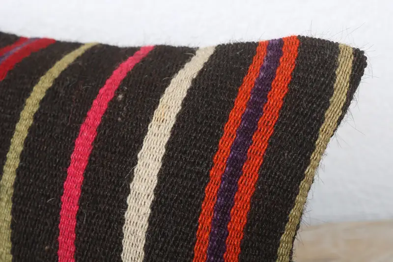 8x16 Brown Pillow Case, Throw Kilim Pillow, Vintage Kilim Pillow, Oriental Cushion Cover, Ethnical Kilim Rug Pillow, Pillow Case - 5