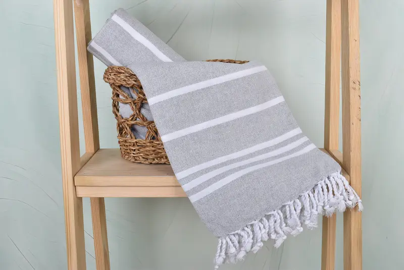 Organic Turkish towel, Gift For Boyfriend, 70x40 Cotton Striped Towel, Gift For Him, Monogram Turkish Bath Towel, Guest Towel, Gifts For Him - 4