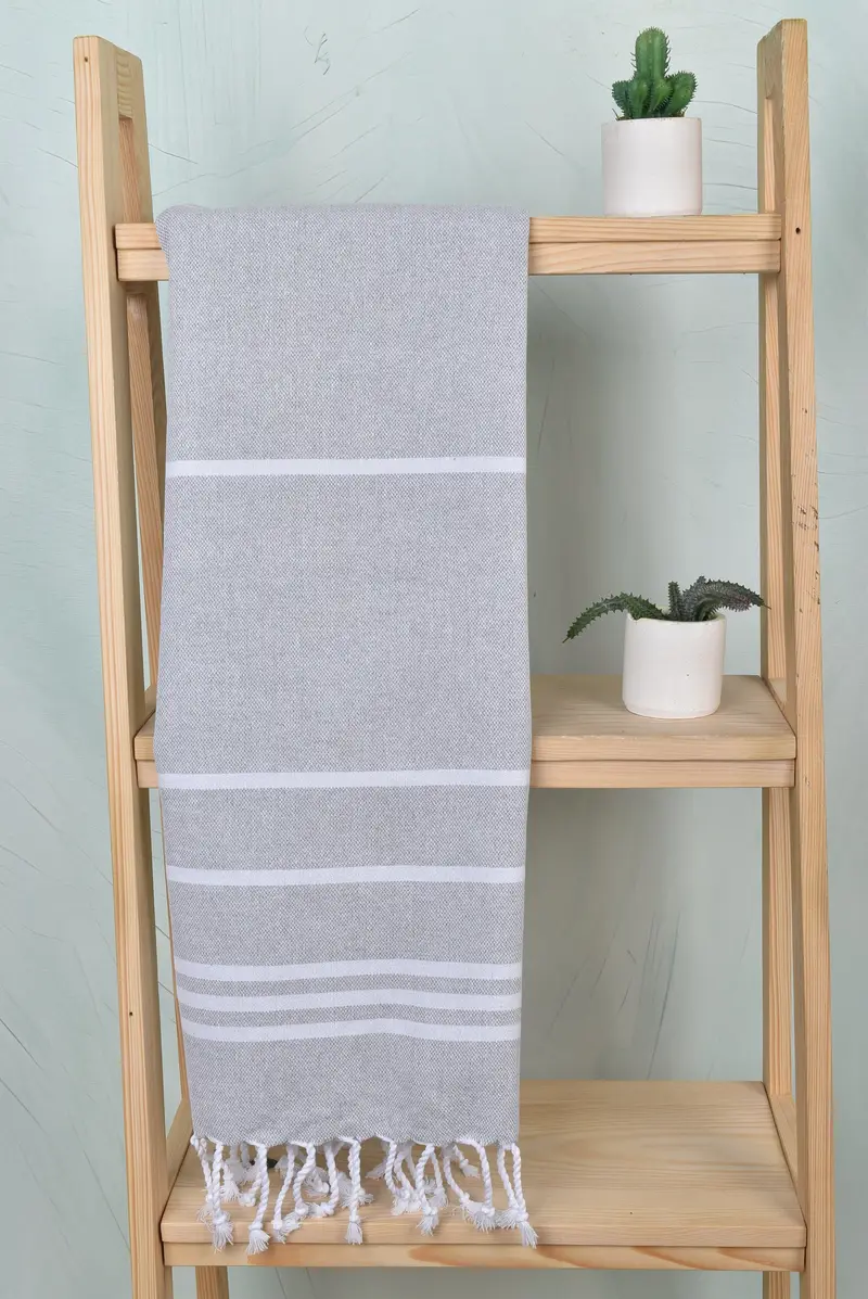 Organic Turkish towel, Gift For Boyfriend, 70x40 Cotton Striped Towel, Gift For Him, Monogram Turkish Bath Towel, Guest Towel, Gifts For Him - 8