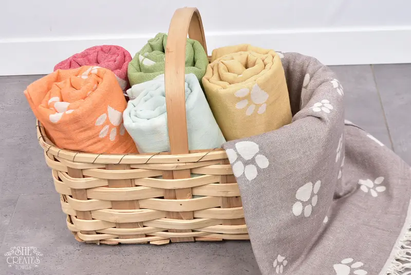 Guest Towel, Turkish Beach Towel Bulk, 70x36 Cotton Paw Design Towel, Embroidered Towel, Custom Wedding Gift, Best Beach Towel, Personalised Gift - 7
