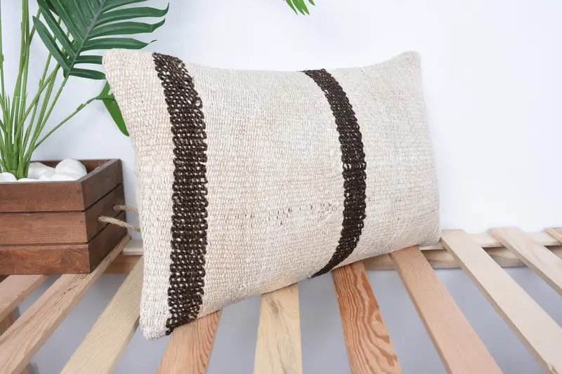 Shabby Chic Pillow, Antique Pillows, Square Throw Pillow Sham, 12x20 Beige Pillow, Pillow, Pillow for Sofa, Office Chair Cushion Case, Boho Pillow - 4