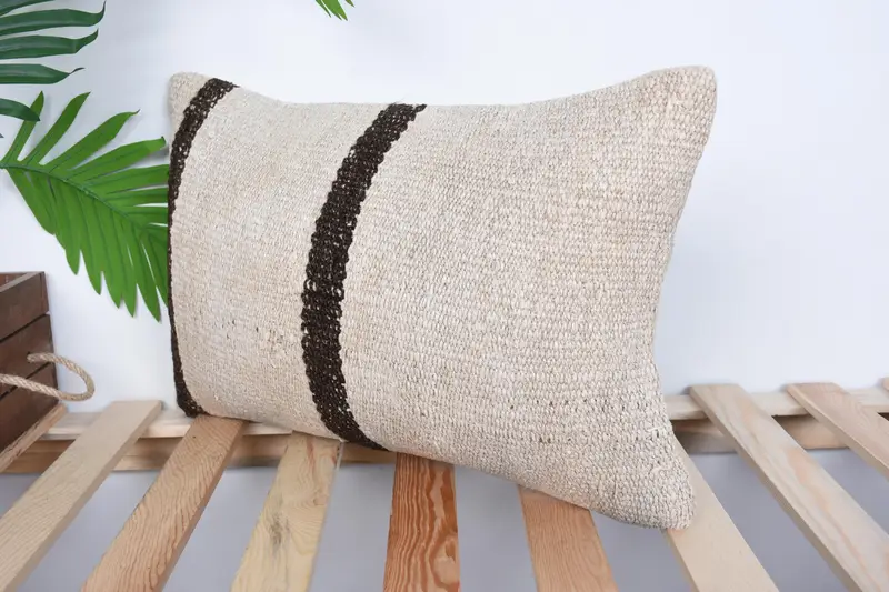 Shabby Chic Pillow, Antique Pillows, Square Throw Pillow Sham, 12x20 Beige Pillow, Pillow, Pillow for Sofa, Office Chair Cushion Case, Boho Pillow - 5