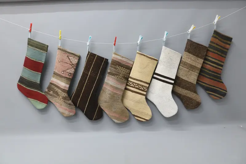 Christmas Ornaments Pattern, 22 Inch Wide Holiday Stocking