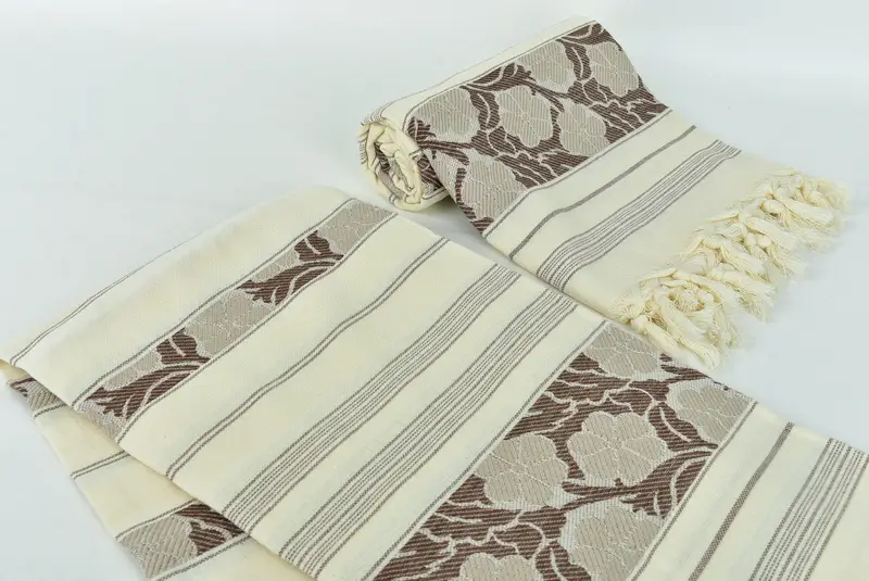 Turkish beach towel, Sand-resistant towel, Bachelorette Party Gift, Embroidery Towel, Bridal Shower Gifts, 70x40 Linen Daisy Patterned Towel - 7