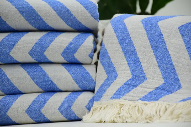 70x40 Cotton Zigzag Design Towel, Bachelorette Party Favors, Turkish bath towel for spa, Turkish beach towel, Customized Towels, Organic towel - 2