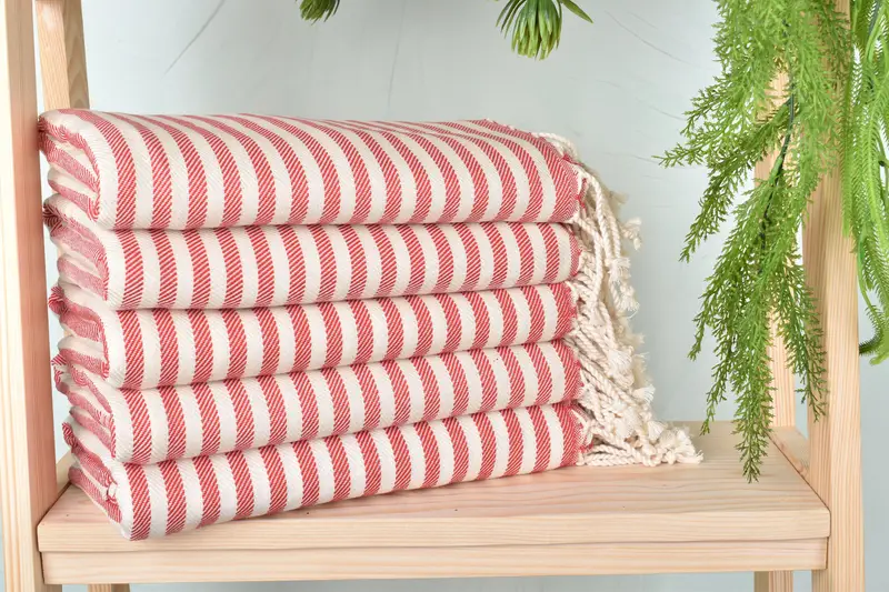 70x40 Cotton Striped Towel, Soft towel, Bridal Shower Gift, Gift Boxes Towel, Cute Beach Towel, Beach Size Towel, Organic Towel, Lightweight towel - 2