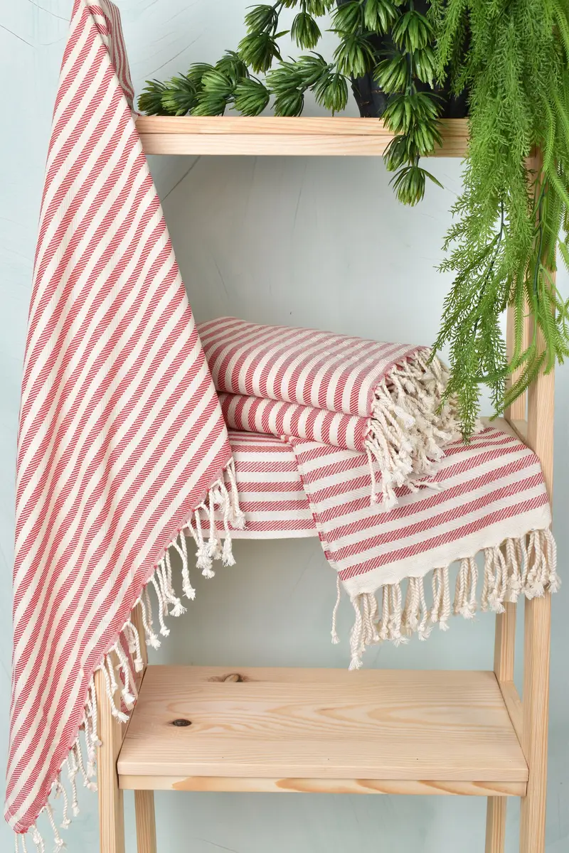 70x40 Cotton Striped Towel, Soft towel, Bridal Shower Gift, Gift Boxes Towel, Cute Beach Towel, Beach Size Towel, Organic Towel, Lightweight towel - 6