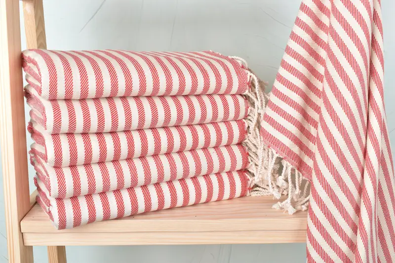 70x40 Cotton Striped Towel, Soft towel, Bridal Shower Gift, Gift Boxes Towel, Cute Beach Towel, Beach Size Towel, Organic Towel, Lightweight towel - 1