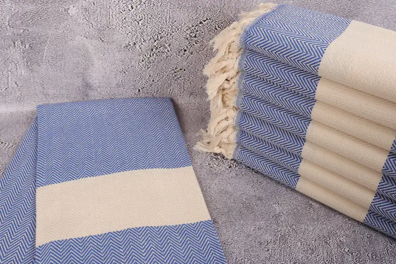 Turkish hand towel, 70x40 Cotton Herringbone Towel, Lightweight Turkish towel for beach, Gift For Him, Wedding Gift For Bride, Bridal Shower Gift - 2
