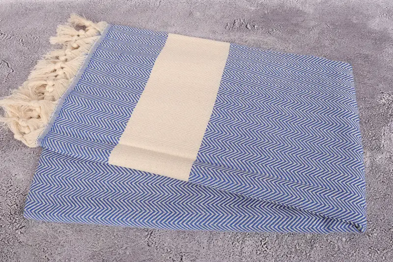 Turkish hand towel, 70x40 Cotton Herringbone Towel, Lightweight Turkish towel for beach, Gift For Him, Wedding Gift For Bride, Bridal Shower Gift - 6
