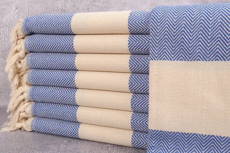 Turkish hand towel, 70x40 Cotton Herringbone Towel, Lightweight Turkish towel for beach, Gift For Him, Wedding Gift For Bride, Bridal Shower Gift - 1