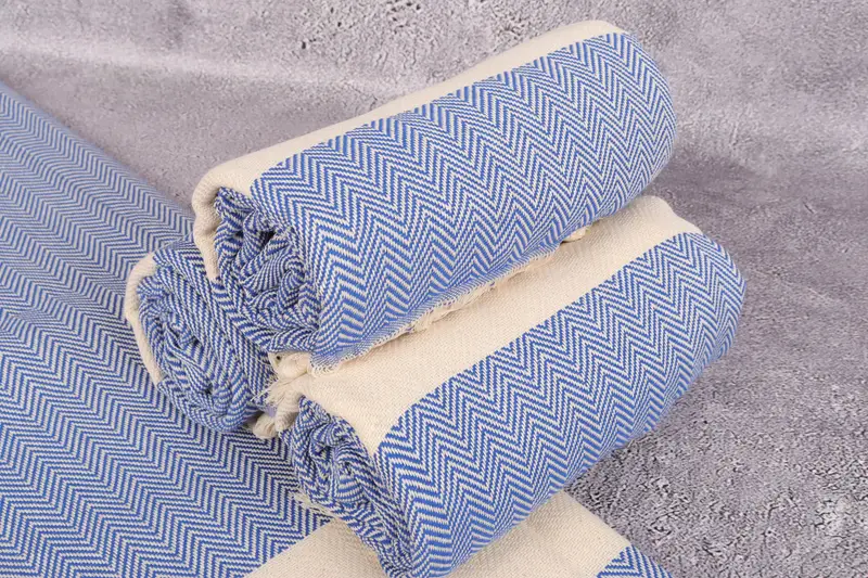 Turkish hand towel, 70x40 Cotton Herringbone Towel, Lightweight Turkish towel for beach, Gift For Him, Wedding Gift For Bride, Bridal Shower Gift - 7