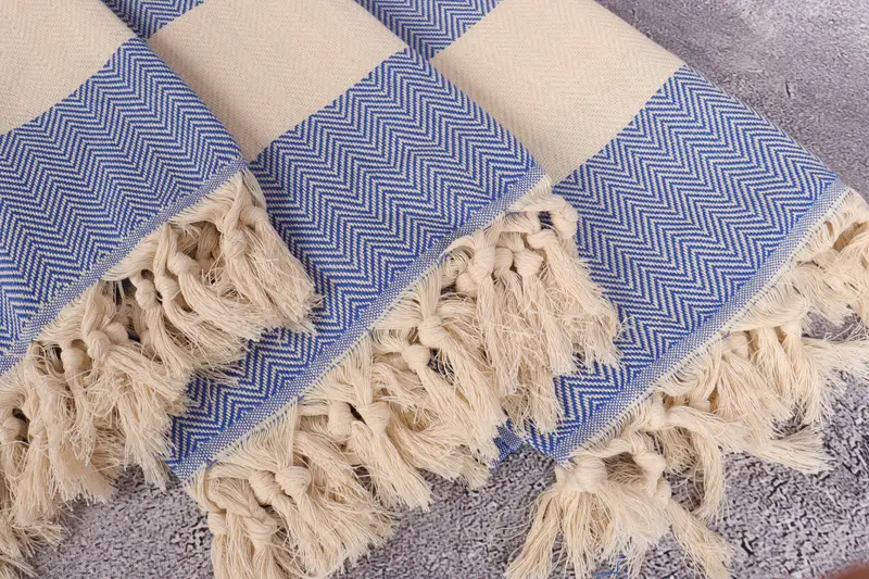 Turkish hand towel, 70x40 Cotton Herringbone Towel, Lightweight Turkish towel for beach, Gift For Him, Wedding Gift For Bride, Bridal Shower Gift - 5
