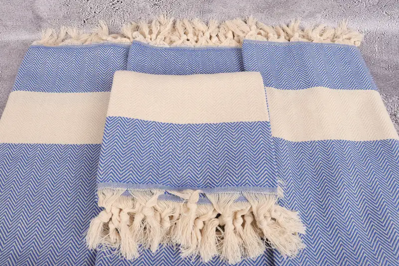 Turkish hand towel, 70x40 Cotton Herringbone Towel, Lightweight Turkish towel for beach, Gift For Him, Wedding Gift For Bride, Bridal Shower Gift - 4