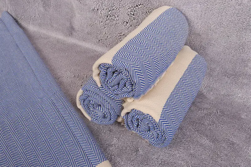 Turkish hand towel, 70x40 Cotton Herringbone Towel, Lightweight Turkish towel for beach, Gift For Him, Wedding Gift For Bride, Bridal Shower Gift - 8