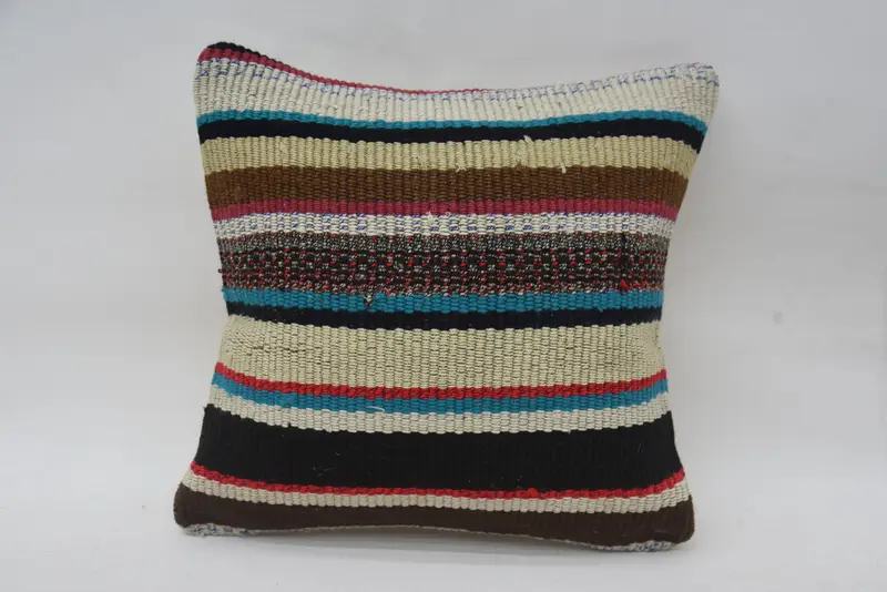 Kilim Cushion Sham, Pillow, Throw Kilim Pillow, Home Decor Pillow, Shabby Chic Cushion, 12x12 Blue Cushion Cover, Personalized Gift Pillow Cushion - 1