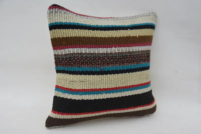 Kilim Cushion Sham, Pillow, Throw Kilim Pillow, Home Decor Pillow, Shabby Chic Cushion, 12x12 Blue Cushion Cover, Personalized Gift Pillow Cushion - 2