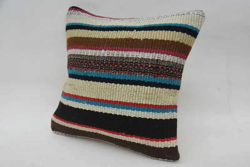 Kilim Cushion Sham, Pillow, Throw Kilim Pillow, Home Decor Pillow, Shabby Chic Cushion, 12x12 Blue Cushion Cover, Personalized Gift Pillow Cushion - 3