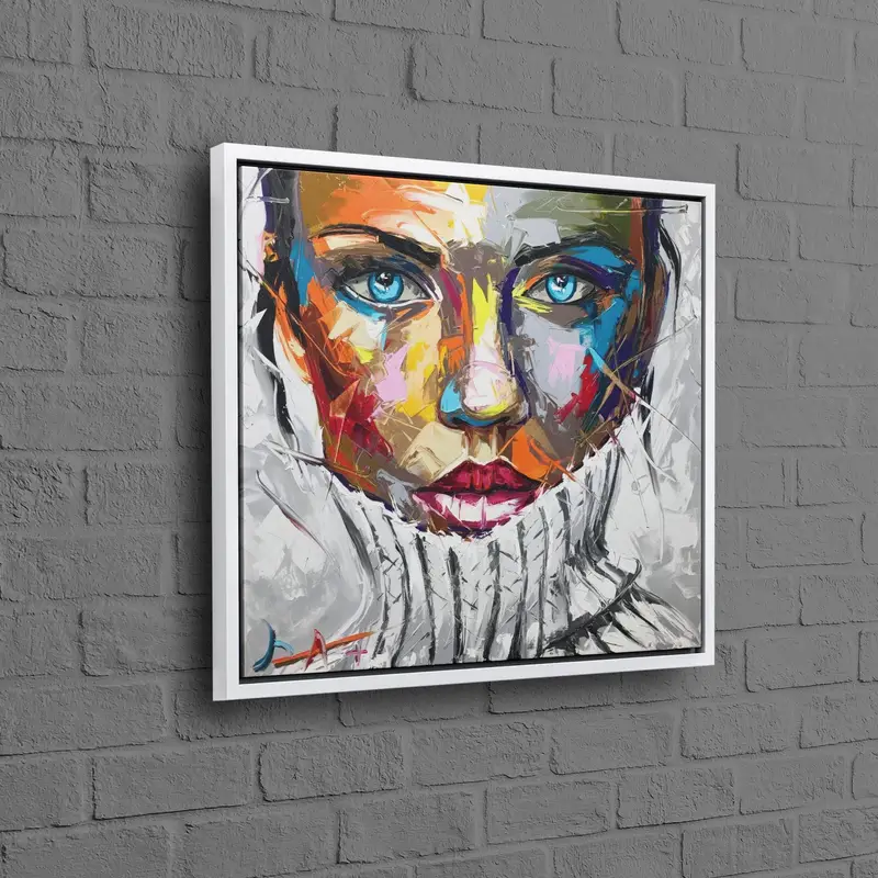 トレンディな女の子の部屋の装飾のための鮮やかな抽象的な女性キャンバス プリント