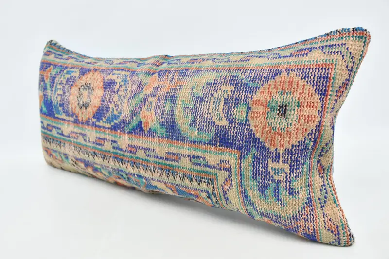 16x36 Blue Pillow Cover, Muted Pillow Cover, Antique Pillows, Custom Cushion, Kilim Pillow, Pillow Sham, Throw Kilim Pillow - 4