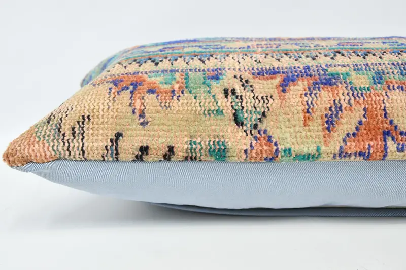 16x36 Blue Pillow Cover, Muted Pillow Cover, Antique Pillows, Custom Cushion, Kilim Pillow, Pillow Sham, Throw Kilim Pillow - 5