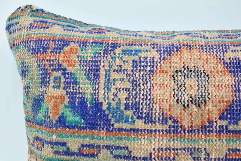 16x36 Blue Pillow Cover, Muted Pillow Cover, Antique Pillows, Custom Cushion, Kilim Pillow, Pillow Sham, Throw Kilim Pillow - 2
