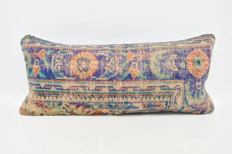 16x36 Blue Pillow Cover, Muted Pillow Cover, Antique Pillows, Custom Cushion, Kilim Pillow, Pillow Sham, Throw Kilim Pillow - 1