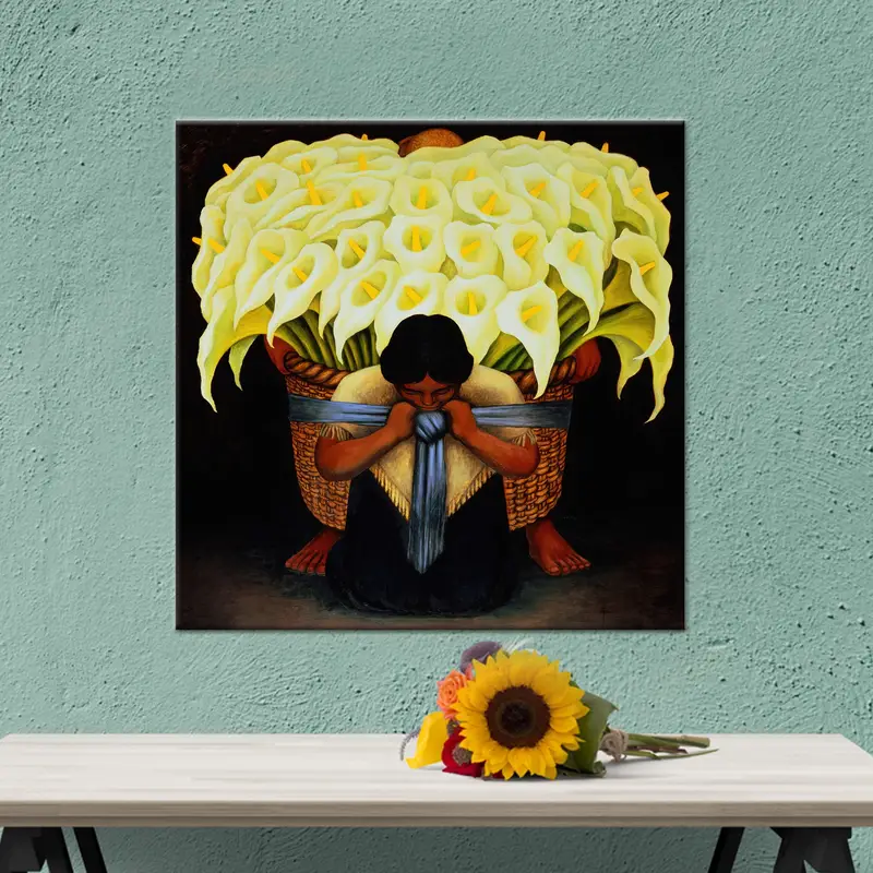 Rivera'nın Çiçek Taşıyıcısı: Alanınız için Trendy Kanvas Tablo