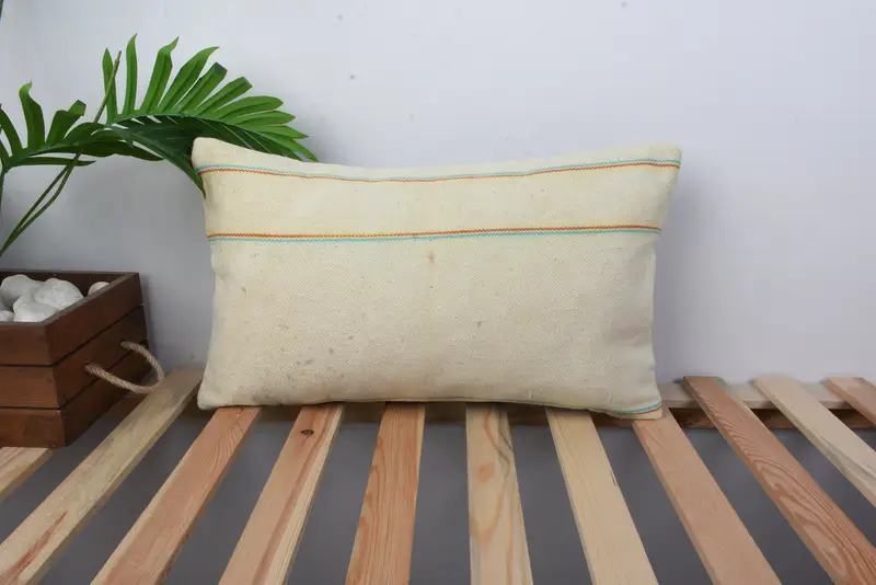 Accent Throw Pillow Cover, Art Deco Pillow, Couch Pillow, 12x20 Beige Cushion Cover, Turkish Pillow, Pillow Case, Gift Pillow, Pillow for Couch - 1