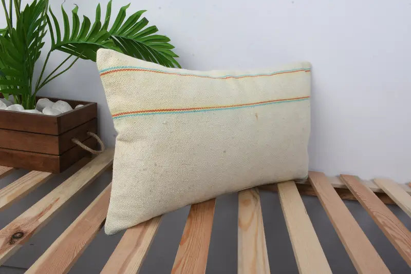 Accent Throw Pillow Cover, Art Deco Pillow, Couch Pillow, 12x20 Beige Cushion Cover, Turkish Pillow, Pillow Case, Gift Pillow, Pillow for Couch - 4