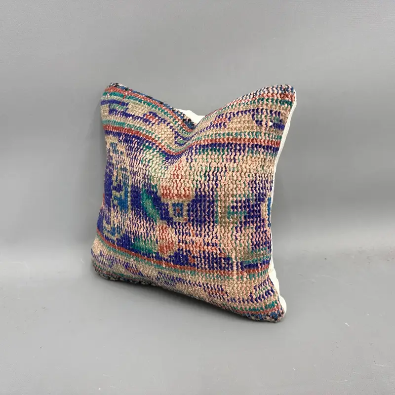 Gift Pillow, 12x12 Blue Pillow Cover, Personalized Gift Pillow Pillow, Authentic Cushion, Cushion Case, Kilim Pillow Cover, Kilim Pillow - 3