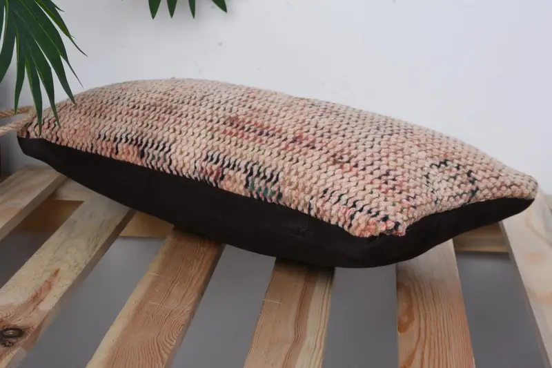 Ethnic Pillow Cover, Pillow Cover, Throw Kilim Pillow, 8x16 Orange Pillow Sham, Muted Pillow Cover, Gift Pillow, Vintage Kilim Pillow - 6