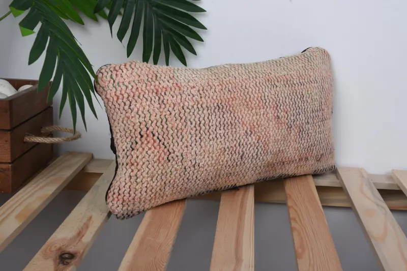 Ethnic Pillow Cover, Pillow Cover, Throw Kilim Pillow, 8x16 Orange Pillow Sham, Muted Pillow Cover, Gift Pillow, Vintage Kilim Pillow - 4