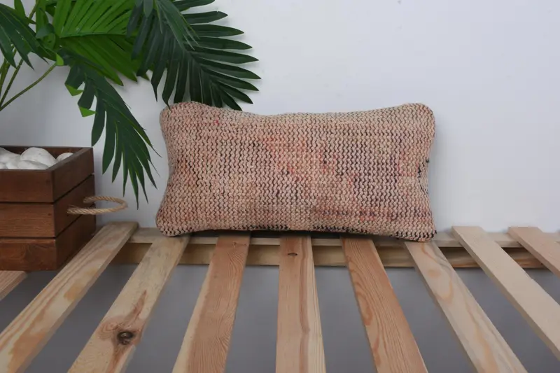 Ethnic Pillow Cover, Pillow Cover, Throw Kilim Pillow, 8x16 Orange Pillow Sham, Muted Pillow Cover, Gift Pillow, Vintage Kilim Pillow - 1