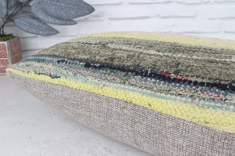 Gift Pillow, Pillow for Couch, Ethnical Kilim Rug Pillow, Pillow, Indoor Pillow Cover, Outdoor Bolster Pillow Case, 12x24 Yellow Cushion Cover - 8