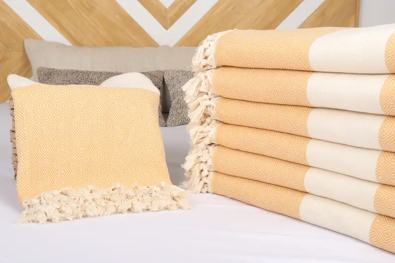 Personalized Blanket, Beach Theme Wedding Gift, 96x80 Cotton Diamond Towel, Woven Throw Blanket, Embroidered Bedspread, Bachelorette Party Favors - 4