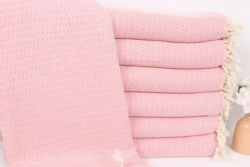 Custom Wedding Gifts, Bachelorette Party Items, Housewarming Gift, Custom Gifts, Turkish Towel Blanket, 96x80 Cotton Diamond Towel, Woven Blanket - 1