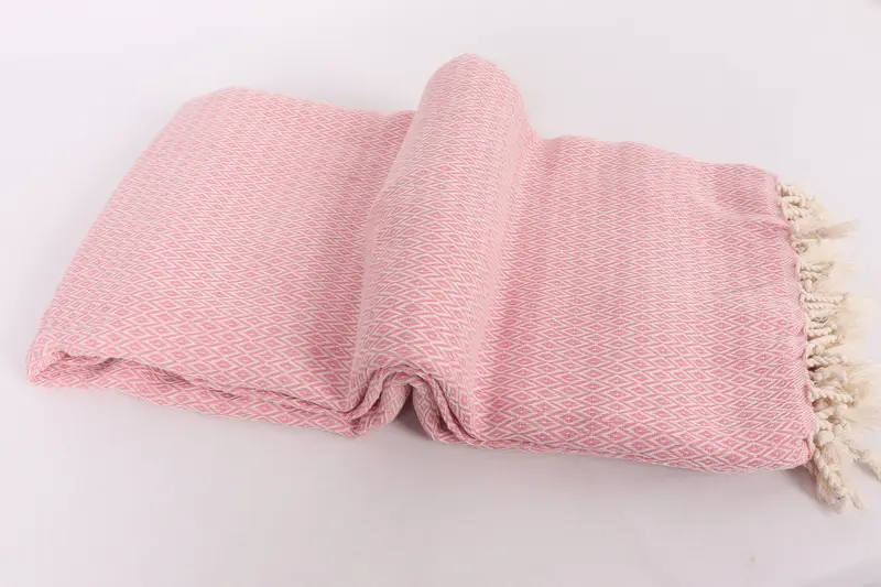 Custom Wedding Gifts, Bachelorette Party Items, Housewarming Gift, Custom Gifts, Turkish Towel Blanket, 96x80 Cotton Diamond Towel, Woven Blanket - 6