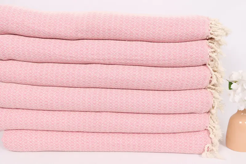 Custom Wedding Gifts, Bachelorette Party Items, Housewarming Gift, Custom Gifts, Turkish Towel Blanket, 96x80 Cotton Diamond Towel, Woven Blanket - 3