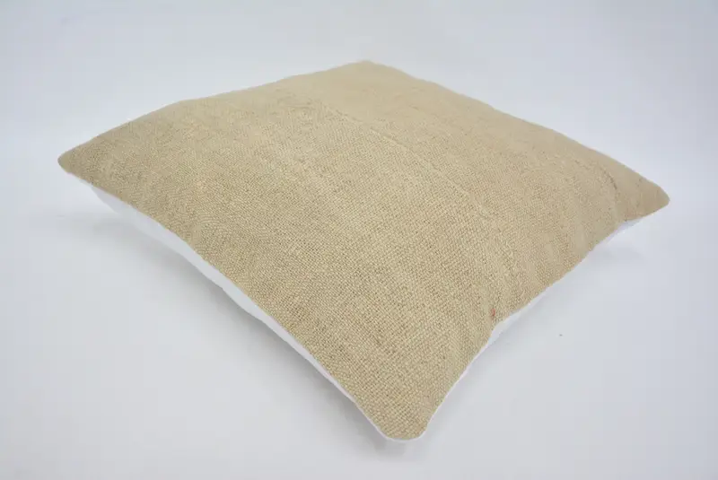 Kilim Cushion Sham, 16x16 Beige Cushion Case, Anatolian Pillow Cover, Vintage Kilim Pillow, Authentic Cushion Cover, Pillow Case, Throw Kilim Pillow - 6