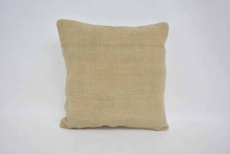 Kilim Cushion Sham, 16x16 Beige Cushion Case, Anatolian Pillow Cover, Vintage Kilim Pillow, Authentic Cushion Cover, Pillow Case, Throw Kilim Pillow - 1