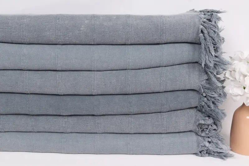 Personalized Blanket, Shower Curtain, 92x70 Cotton Stonewashed Towel, Personalized Gifts, Gift For The Home Decor, Wedding For Favor, Woven Blanket - 3